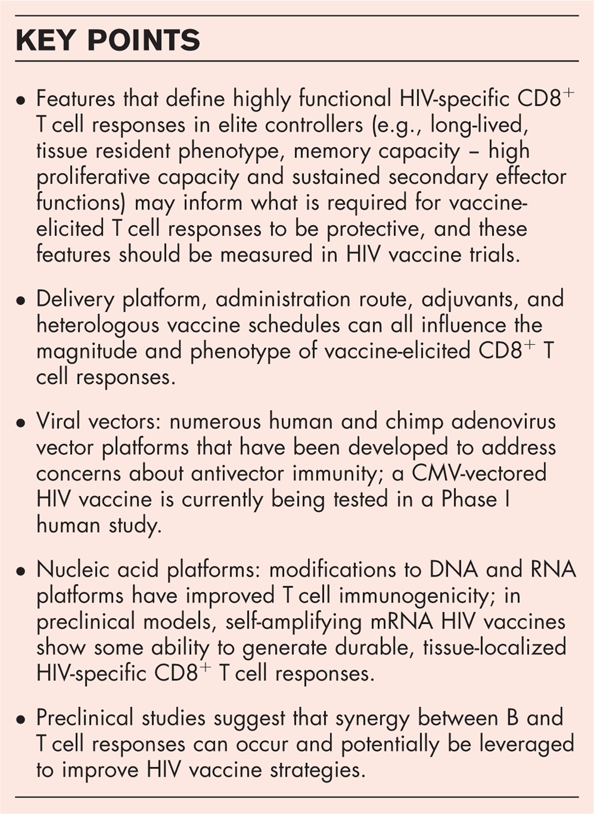 Generating and measuring effective vaccine-elicited HIV-specific CD8+ T cell responses