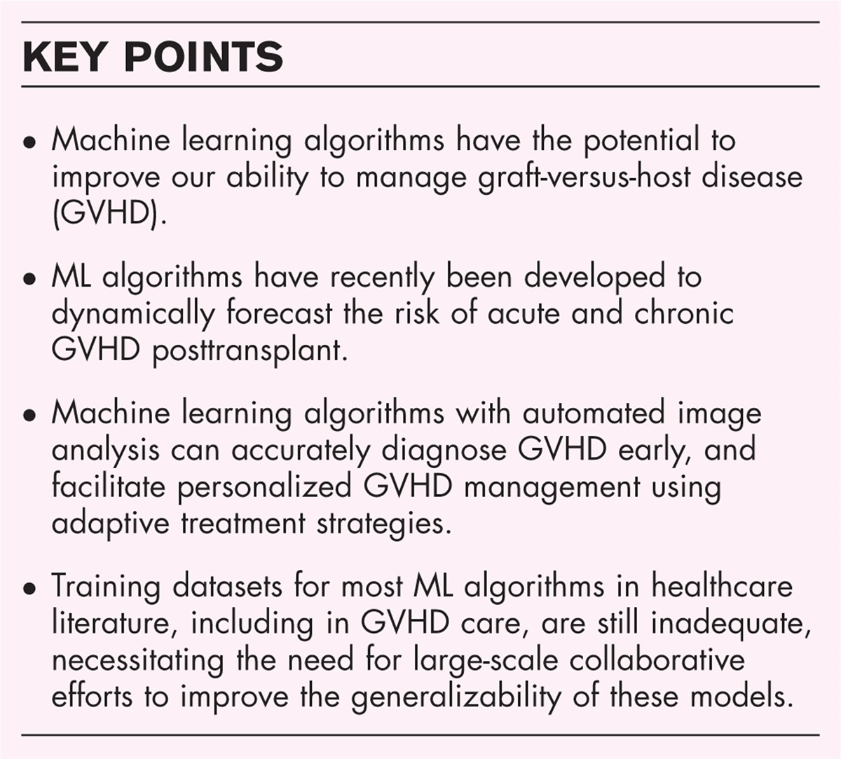 Machine learning applications and challenges in graft-versus-host disease: a scoping review