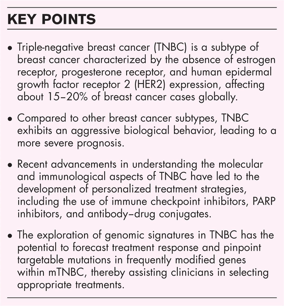 Clinical utility of genomic signatures for the management of early and metastatic triple-negative breast cancer