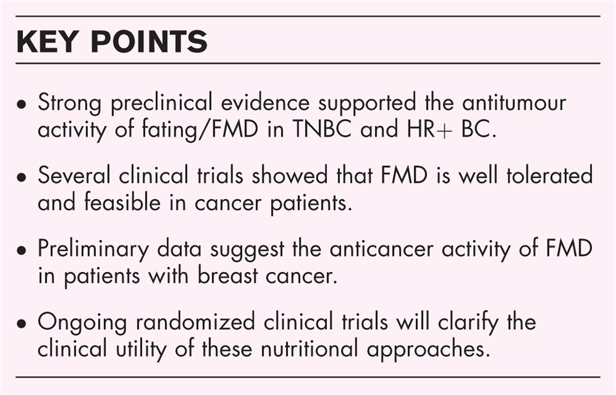 Fasting-mimicking diet: a metabolic approach for the treatment of breast cancer