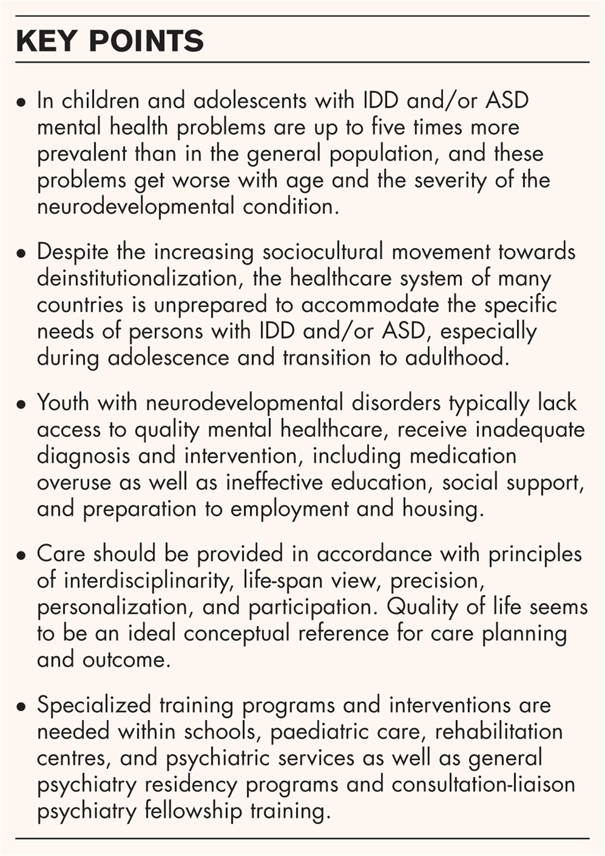 Updates in the care of youths with intellectual disability and autism spectrum disorder