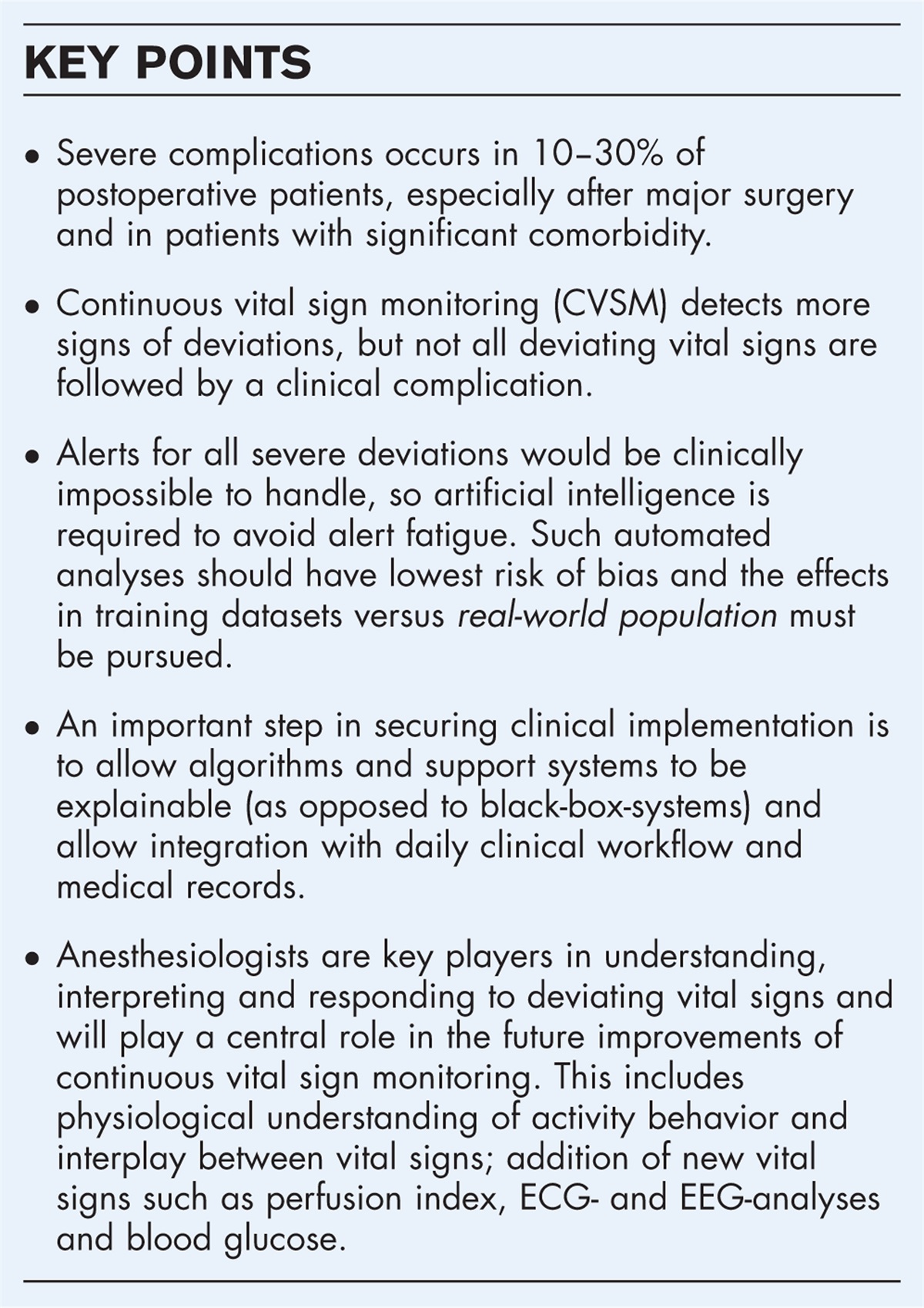 The future of postoperative vital sign monitoring in general wards: improving patient safety through continuous artificial intelligence-enabled alert formation and reduction