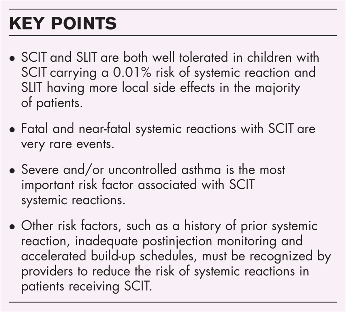 Safety of allergen immunotherapy in children