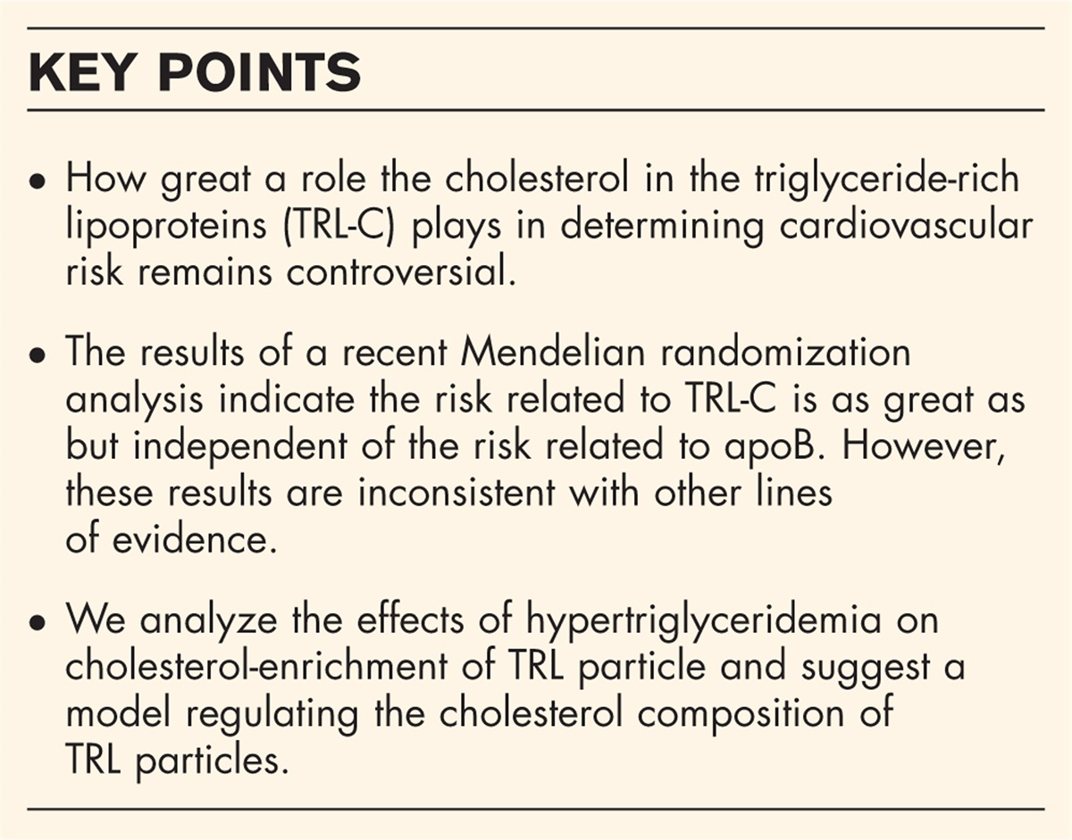 Triglyceride-rich lipoprotein cholesterol and cardiovascular risk