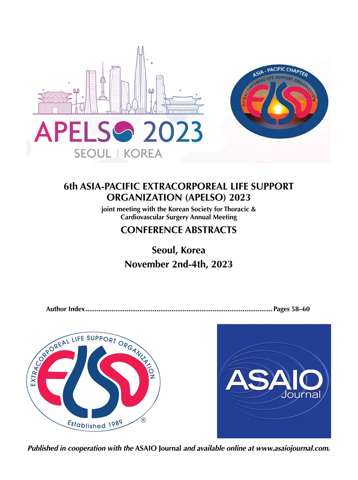6th ASIA-PACIFIC EXTRACORPOREAL LIFE SUPPORT ORGANIZATION (APELSO) 2023 CONFERENCE ABSTRACTS