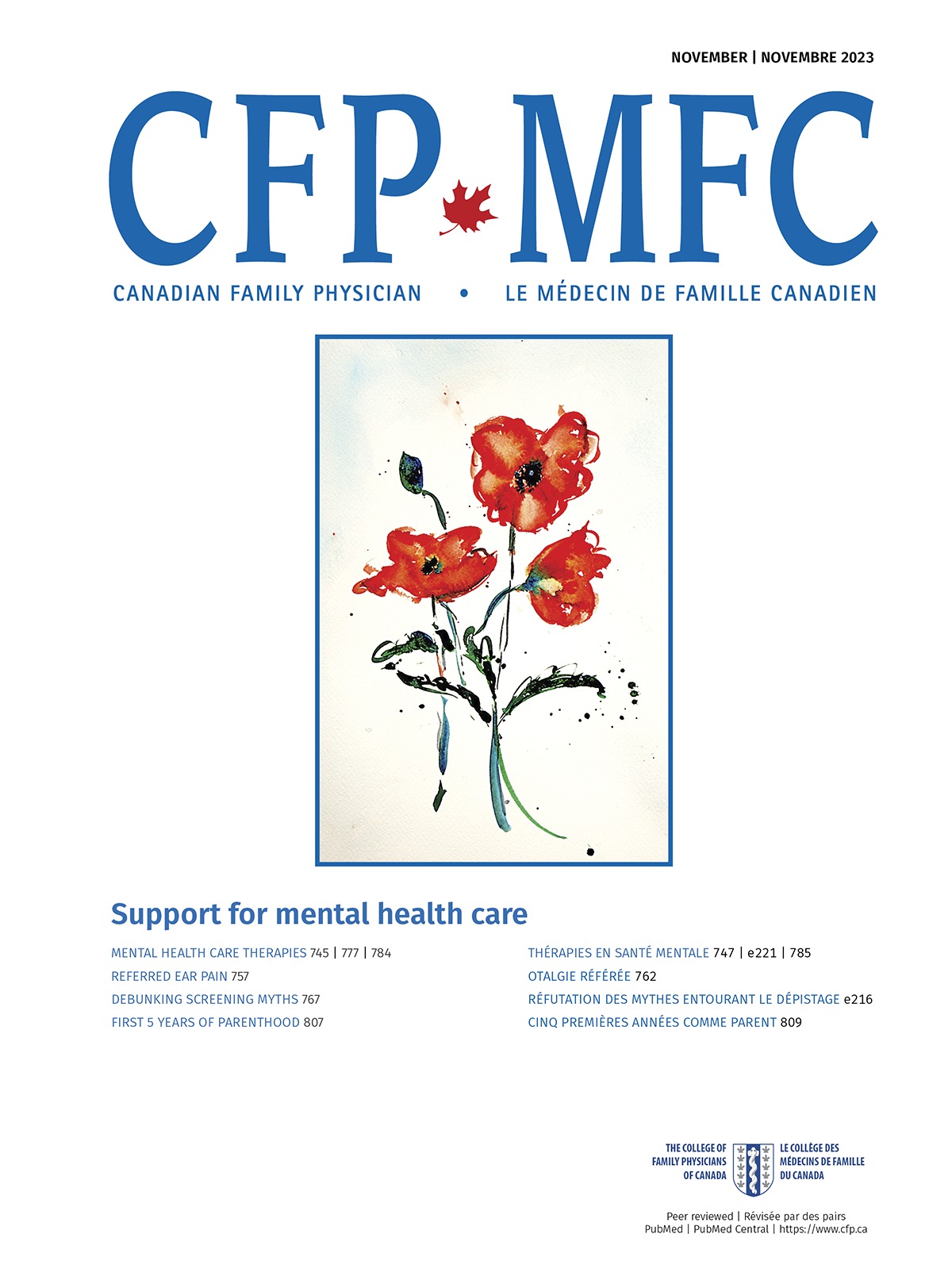 Support for family physicians in the provision of mental health care