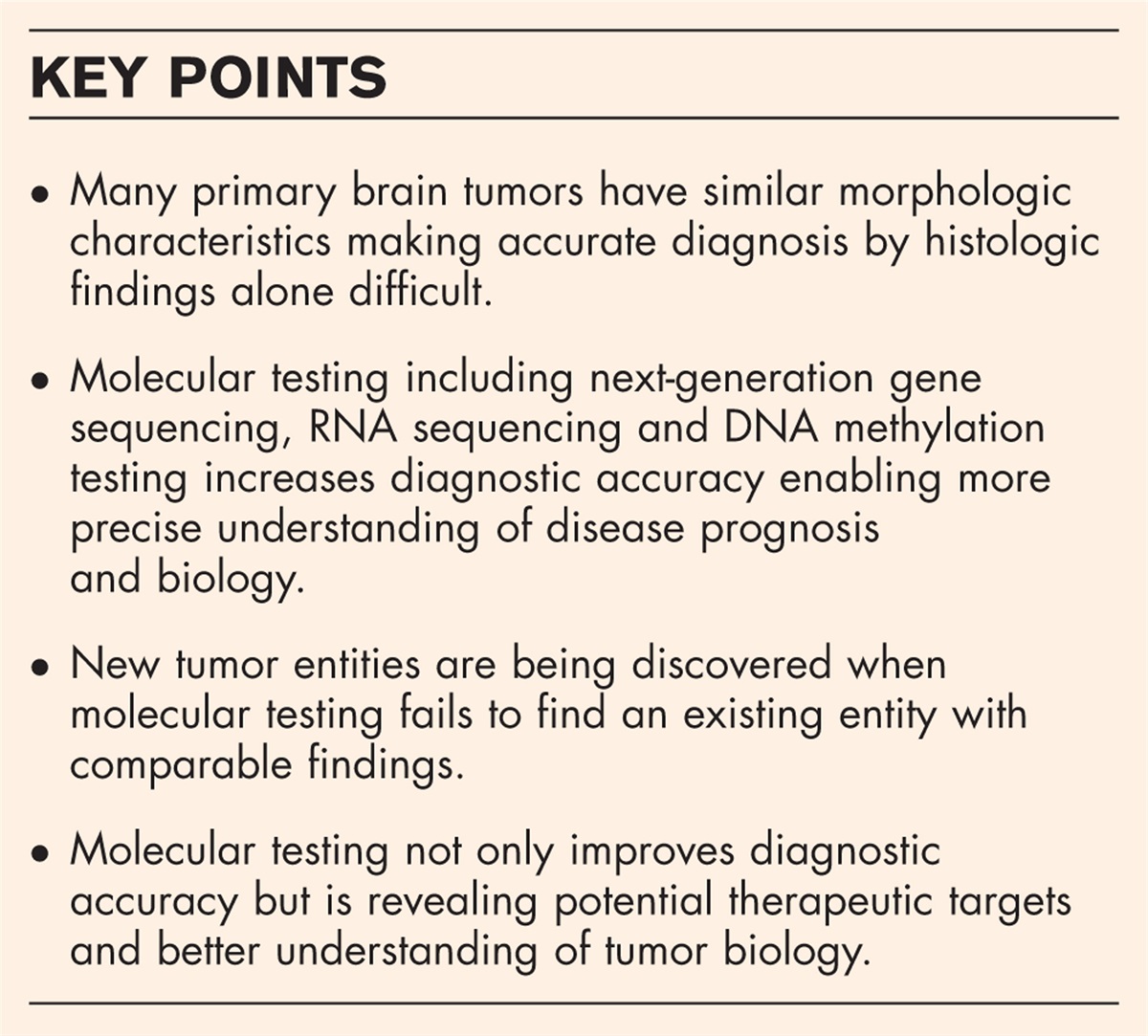 Clinical impact of molecular profiling in rare brain tumors