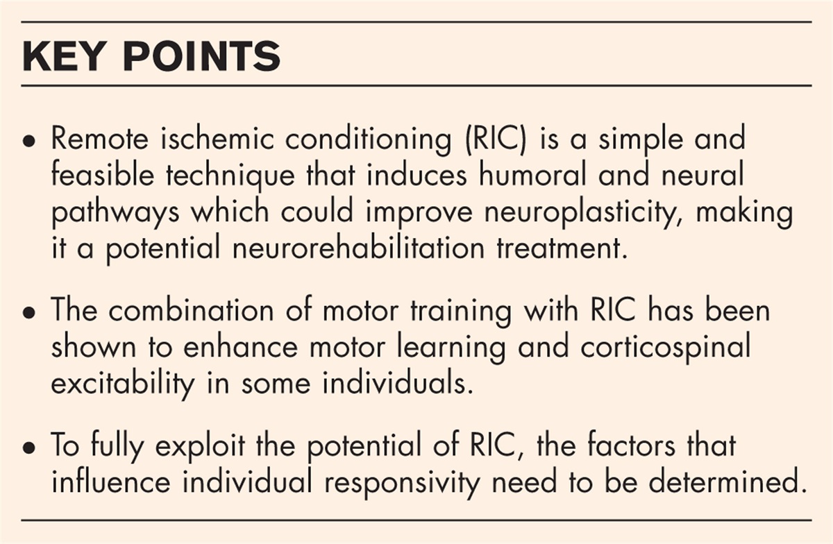 Remote Ischemic conditioning as an emerging tool to improve corticospinal transmission in individuals with chronic spinal cord injury