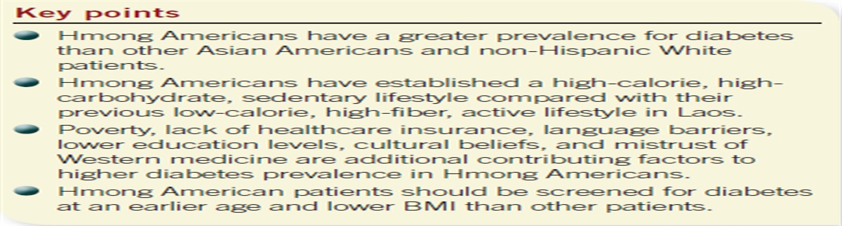 How acculturation contributes to a rise of diabetes in Hmong Americans