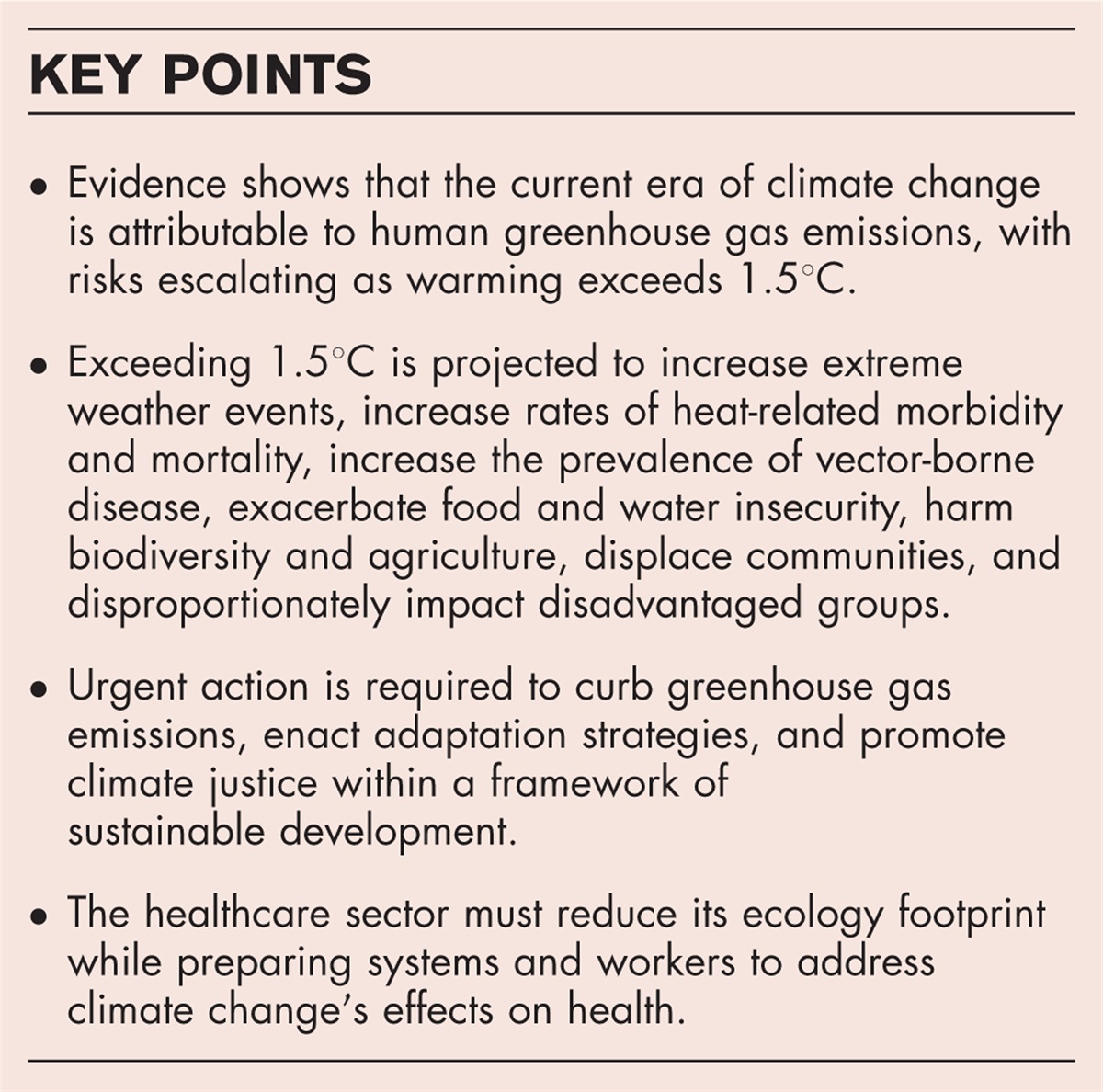 Heating up: climate change and the threat to human health