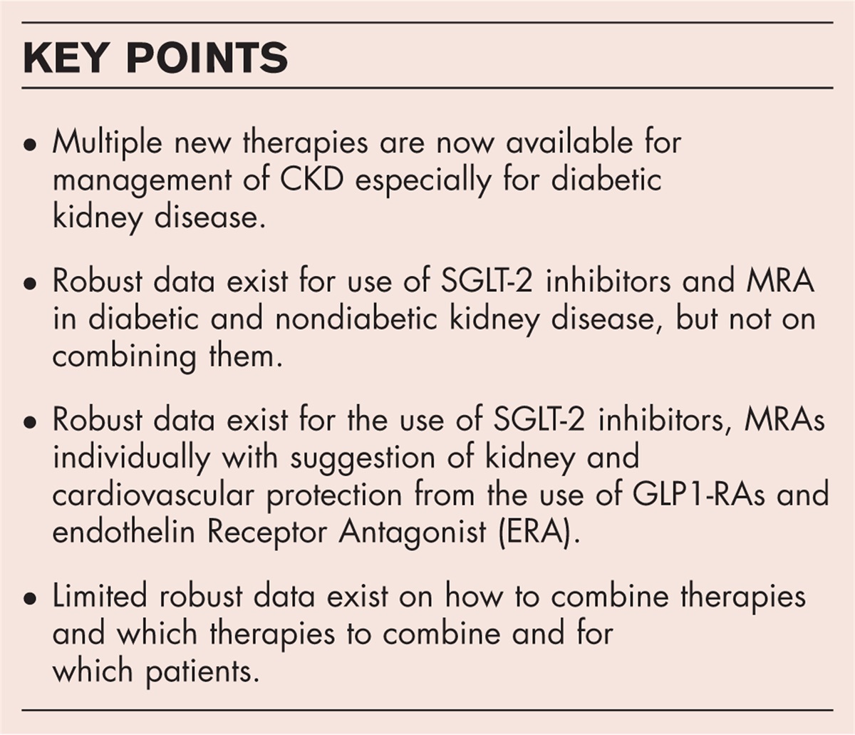 Combination therapy with kidney protective therapies: optimizing the benefits?