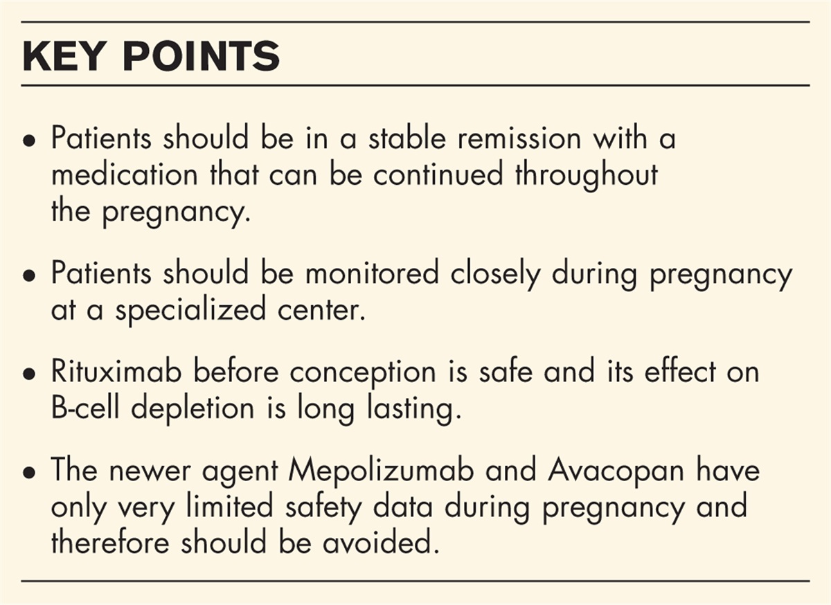 Pregnancies in women with antineutrophil cytoplasmatic antibody associated vasculitis